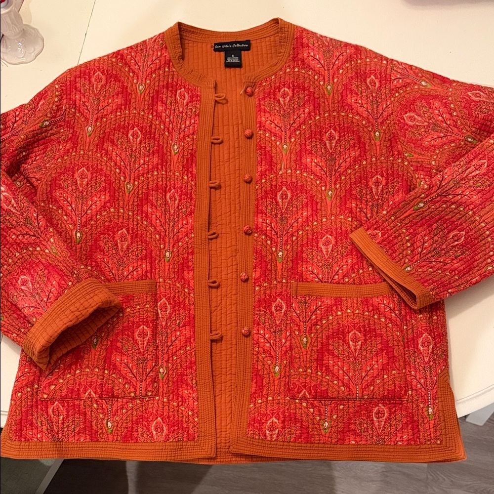Sam Hiln’s reversible Red and Orange Quilted Jacket